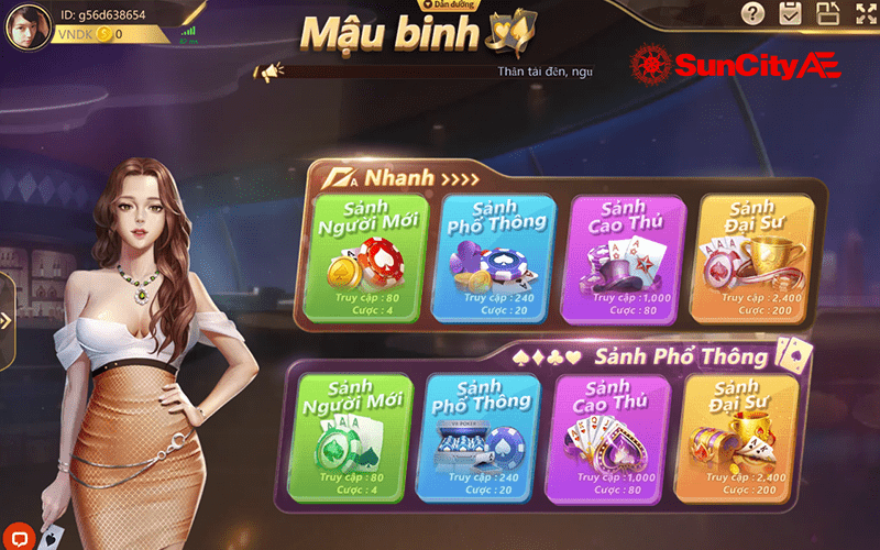 Hướng dẫn chơi Mậu Binh online tại SUNCITY